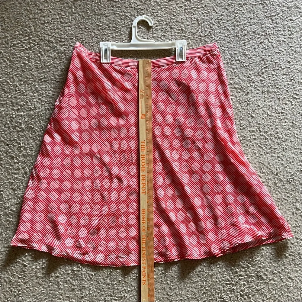 VTG Liz Claiborne Skirt Orange Red Skirt Size 8 Polka Dots maximalist Dopamine 🌸